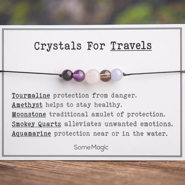 Crystals For Travels, Healing Gemstone Bracelet, Yoga Spiritual Energy Stone Bracelet, Healing Jewelry, Healing Crystal, Reiki