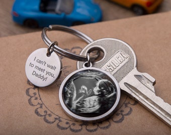 Pregnancy Gift Ultrasound Photo Keychain, New Dad Gift, Fathers Day Gifts, Personalized Gift, Mothers Day Gift, First Time Mom, Baby Picture