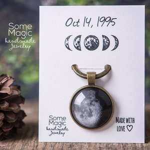 Custom Moon Phase Keychain, Custom Birth Moon, Personalized Key Chain, Personalized Gift For Men, Custom Keychain, Gift For Him, RP.1