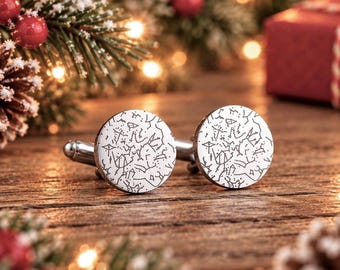 夫へのクリスマスプレゼント、日付入り星図カフスボタン、男性向けパーソナライズジュエリーアクセサリー、カスタム刻印入り夜空、S-127