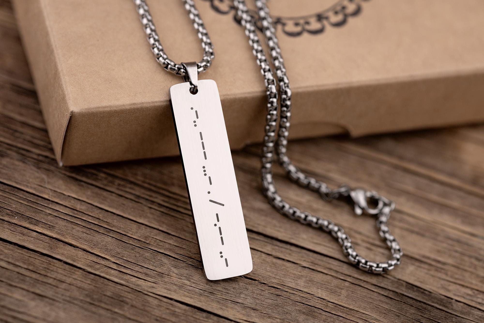 【値下げ交渉可】 MORSE(モールス)ラウンドチェーンシルバーネックレス Morse code necklace - Etsy 日本