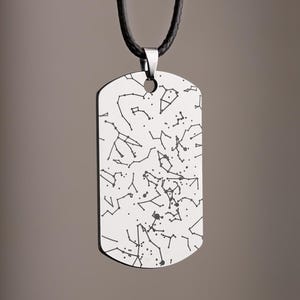 Star Map Halskette für Ihn, Geburtstagsgeschenk für Papa, Freund, personalisiertes Vatertagsgeschenk, Hundemarke Armee Anhänger für Männer, RP.2