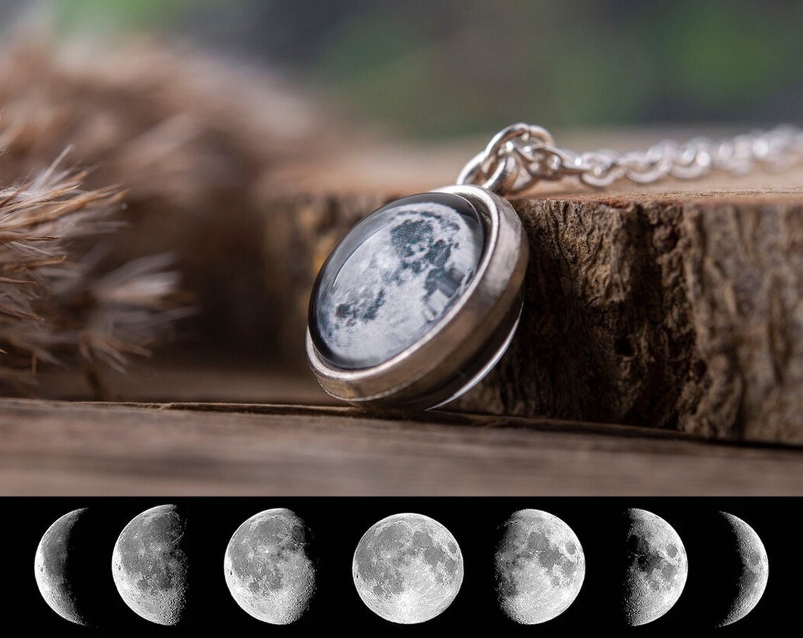 Tiny Personalised Sterling Silver Moon Phase Necklace By Cassiopi |  notonthehighstreet.com