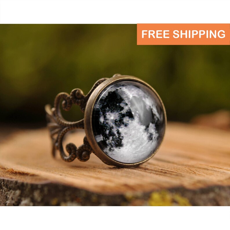 Full moon ring birthday gift for her birthday gift for Etsy