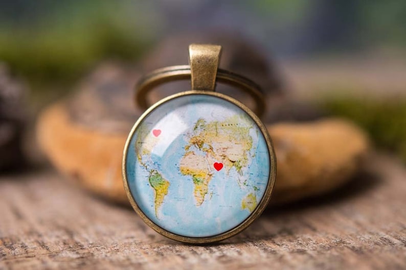 Personalized Long Distance Relationship Gift Keychain, Boyfriend Girlfriend Birthday Gift, Gift For Women, Friendship Gift Best Friend Gift
