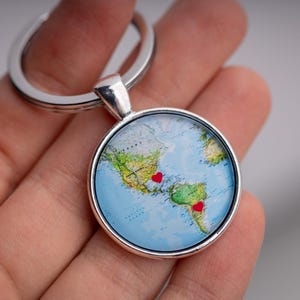 Personalized Long Distance Relationship Gift Keychain, Boyfriend Girlfriend Birthday Gift, Gift For Women, Friendship Gift Best Friend Gift