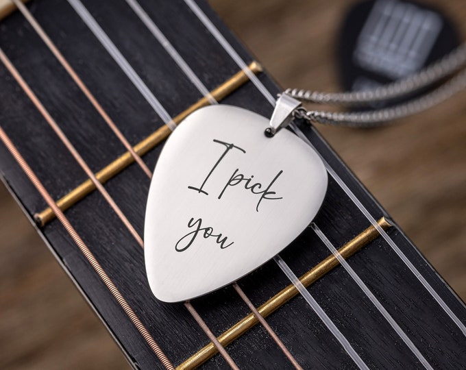 Guitar Pick Necklace, Gift For Guitarist, Music Lover Gift, Gift For Musician, Custom Gift For Boyfriend, Personalized Gift For Girlfriend