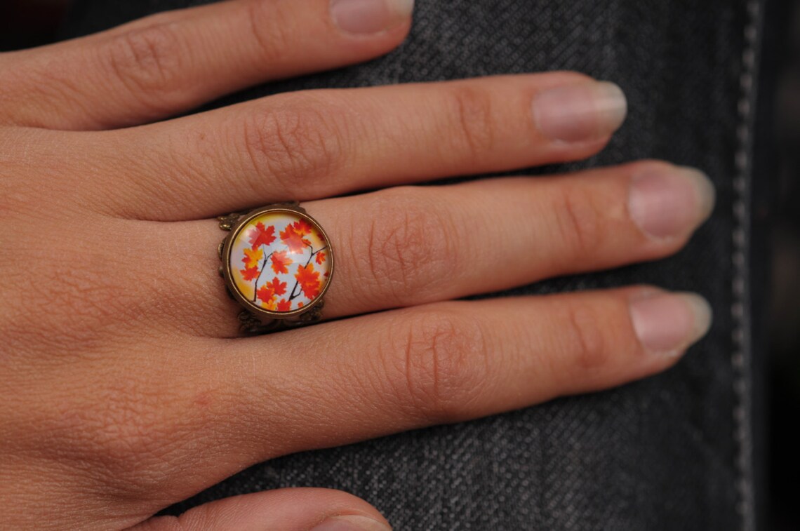 Autumn ring adjustable ring statement ring fall ring Etsy