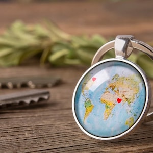 Personalized Long Distance Relationship Gift Keychain, Boyfriend Girlfriend Birthday Gift, Gift For Women, Friendship Gift Best Friend Gift
