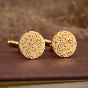 Boutons de manchette personnalisés carte des étoiles, bijoux personnalisés pour homme, ciel nocturne unique par date et lieu, cadeau d'anniversaire de mariage mari pour lui, RP.2