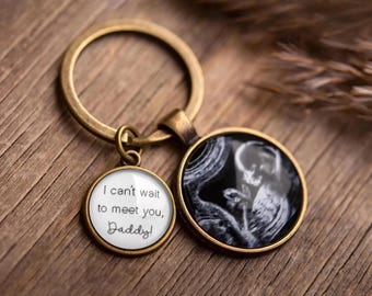 Personalized Ultrasound Photo Keychain, Pregnancy Gifts, Custom Daddy Keychain, Ultrasound Gifts, Mothers Day Gift, Father, New Dad, S-011