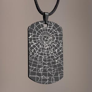 Ketting voor mannen met sterrenkaart, aangepaste verjaardagscadeau voor hem, gepersonaliseerd vaderdagcadeau voor papa, dog tag-hanger voor vriend, RP.2