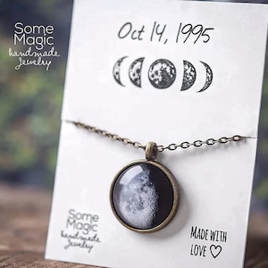 Custom Moon Phase Necklace, Custom Birth Moon, Personalized Necklace, Moon Necklace, Personalized Jewelry, Personalized Jewelry Gift, KP.7