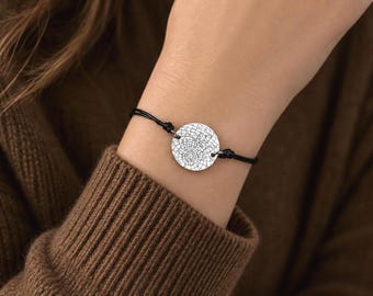 Star Map Bracelet with Cord, Custom Star Map by Date Jewelry for Him or Her, Personalized Birthday or Anniversary Gift for Partner, S-142