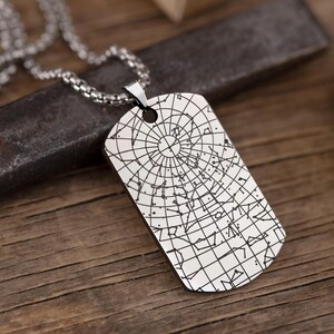 Star Map Halskette für Männer, Benutzerdefinierte Geburtstagsgeschenk für Papa, Freund, Personalisiertes Vatertagsgeschenk, Hundemarke Armee Anhänger Für Ihn, RP.2