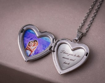 Medaillon Halskette mit Foto, Geburt Blume Herz Halskette, Benutzerdefinierte Tochter Mutter Schwester Geschenk, personalisierte Namen Halskette, Gold Foto Medaillon