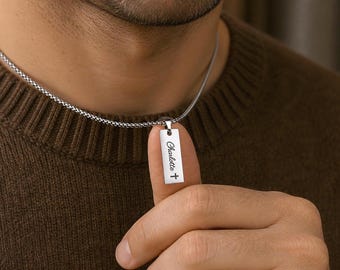Personalized Baby Loss Memorial Necklace for Him, Grieving Father Gift, Miscarriage Stillborn Remembrance Keepsake Jewelry, S-068