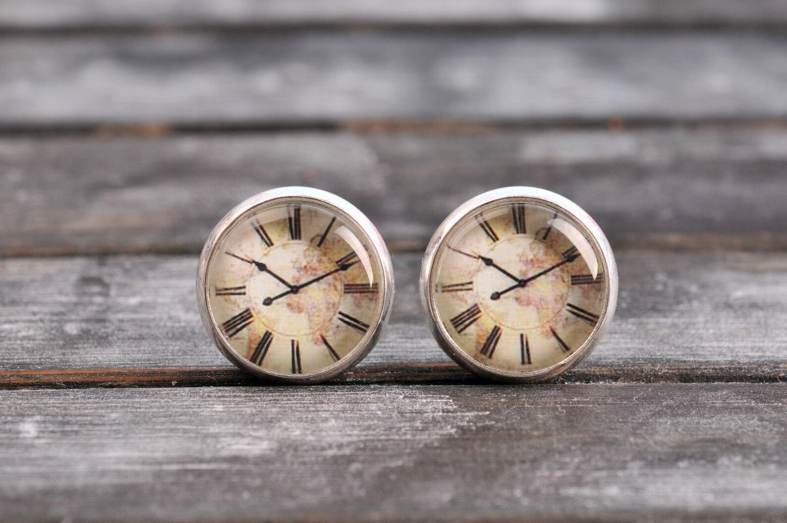 Custom time earrings vintage clock earrings birthday gift Etsy
