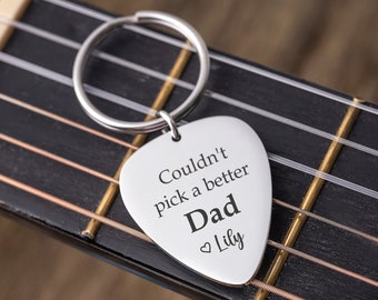 Custom Guitar Pick Keychain, Gift For Dad, Gift For Uncle, Personalized Gift For Guitarist, Gift For Musician, Music Lover Gift, Father Gift