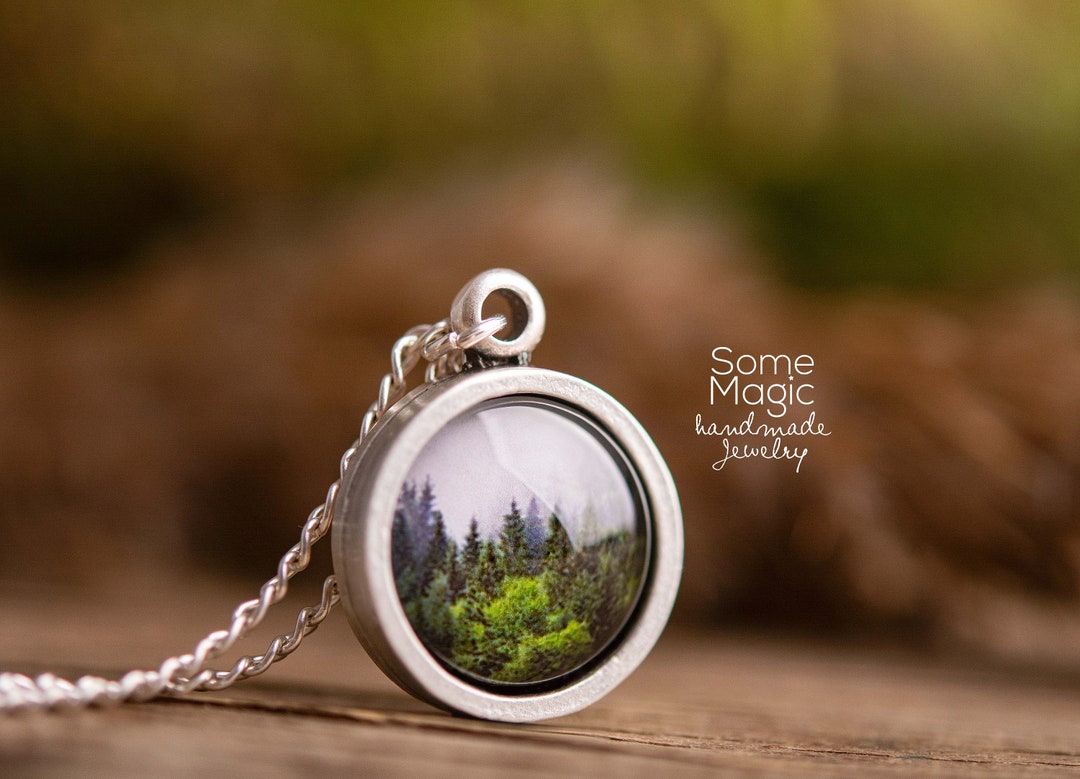 Forest Necklace, Forest Pendant, Forest Jewelry, Silver Necklace, Silver Jewelry, Nature Jewelry ...