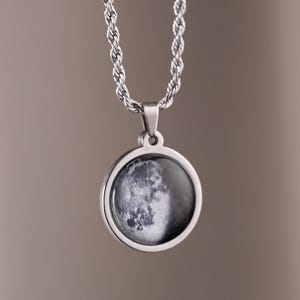 Collier de naissance personnalisé phases de lune, cadeau fête des mères pour maman, bijoux personnalisés cadeau d'anniversaire pour femme, cadeau d'anniversaire pour elle, RP.1