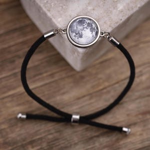 Custom Birth Moon Phase Bracelet With Text On The Back, Custom Birthday Gift, Personalized Anniversary Jewelry For Girlfriend Boyfriend RP.1