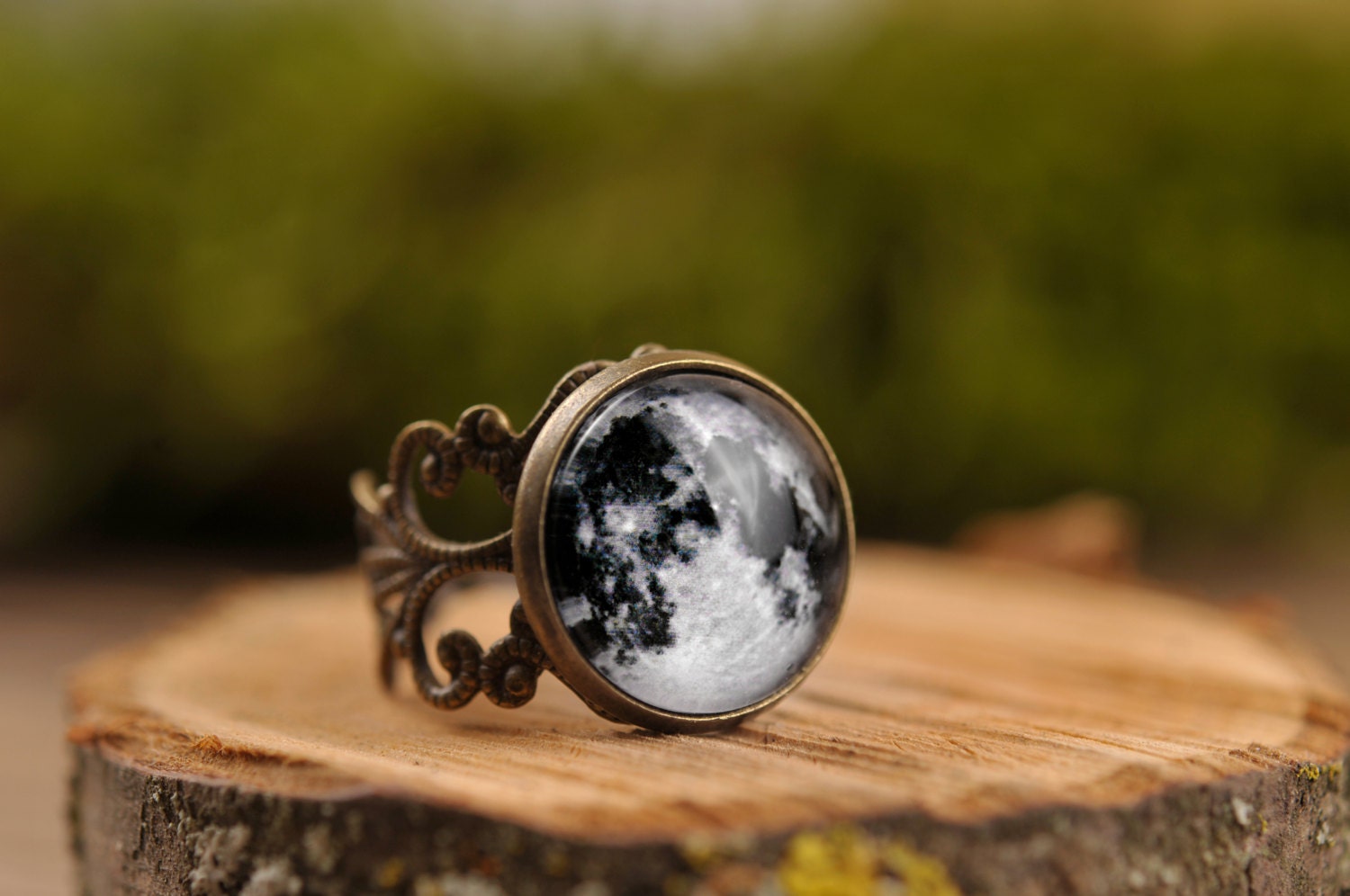 Full Moon Ring Birthday Gift for Girlfriend Best Friend Mom