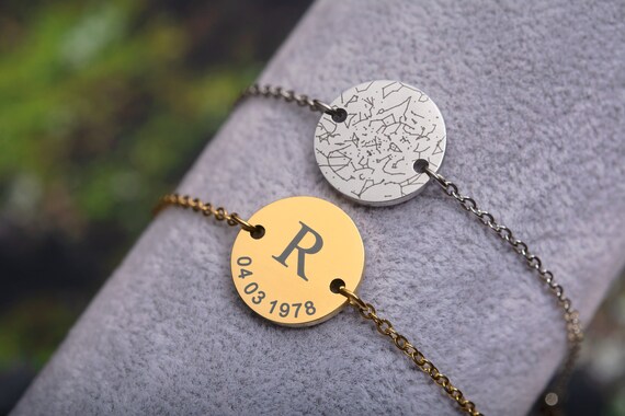 Initial engraved best sale bracelet
