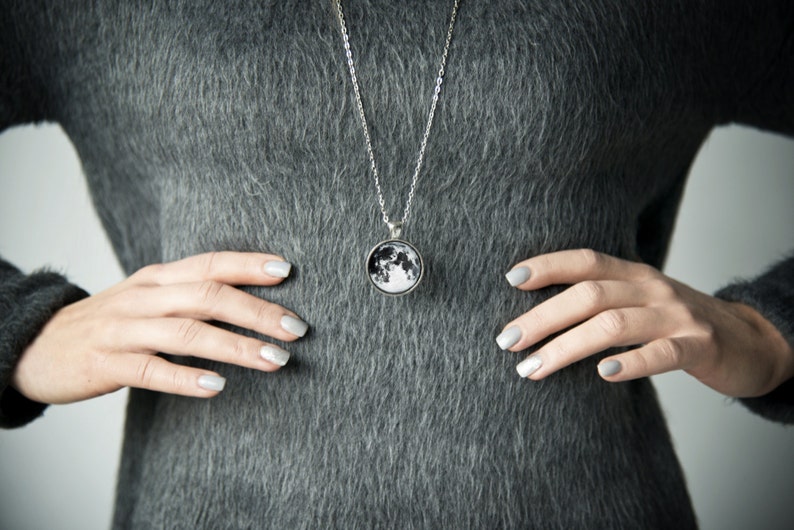 custom jewelry personalized gift personalized jewelry moon necklace personalized necklace Custom moon phase necklace with gift card