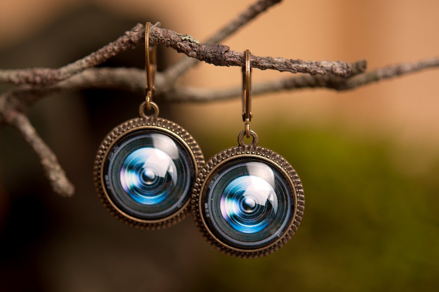 Camera Lens Earrings Dangle Earrings Photographer Gift Etsy
