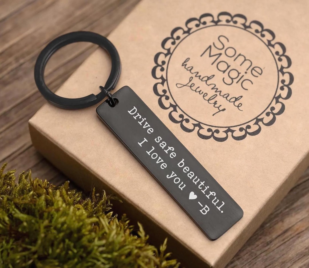 Test Card Keychain Drive Safe Beautiful Keychain With Initial for Girlfriend or Wife ...