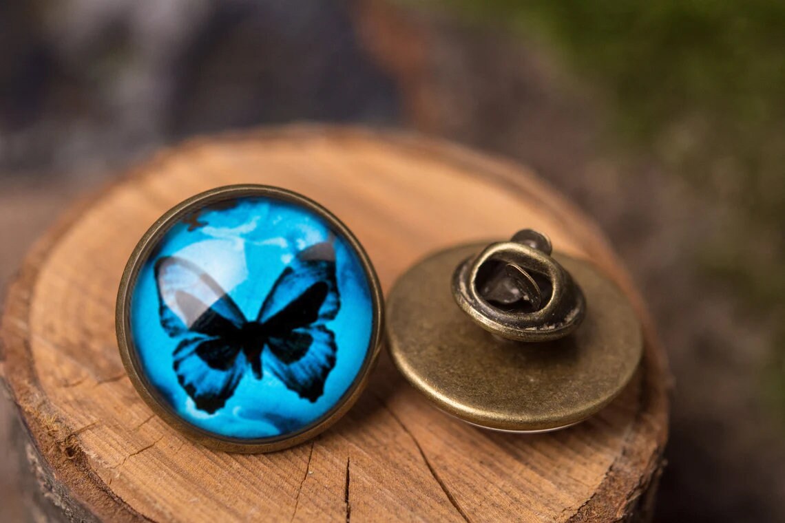 Lapel Pin Blue Butterfly Lapel Pin Butterfly Pin Butterfly Etsy