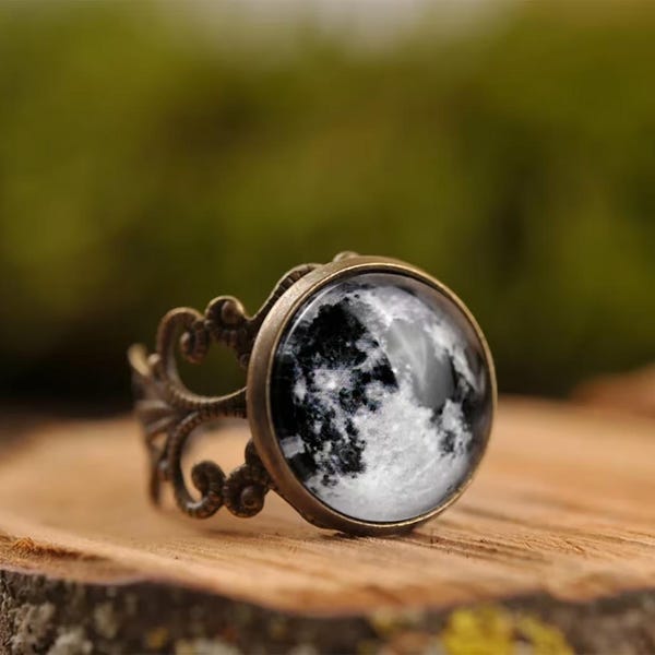 Vollmond Ring, Geburtstagsgeschenk für Freundin Bester Freund Mutter Tochter Teenager Mädchen Geschenk, Günstige Ringe, Günstige Geschenke, Geschenk Unter 15, unter 20, C.1