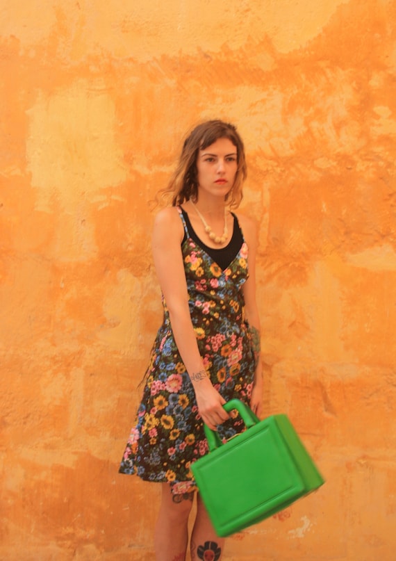 50s kelly green handbag, JOLLY label handbag, vin