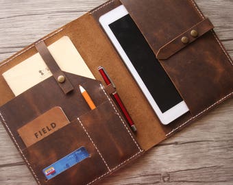 Distressed Leather iPad Pro Cover, iPad Mini Sleeve,  Pencil Holder iPad Air Case, Custom Made All Tablet, iPad Pro 11, 10.5, 12.9. 9.7 inch