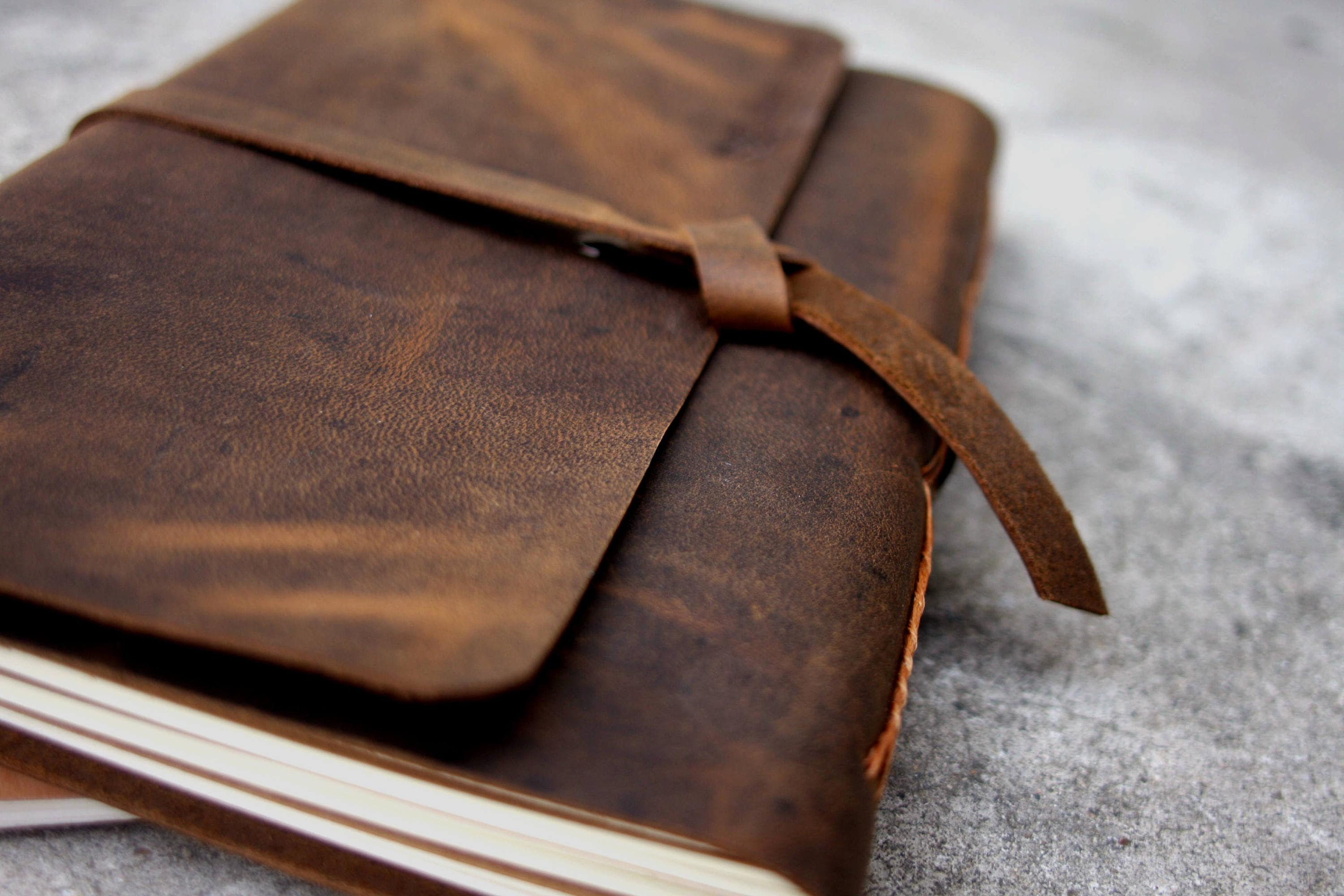 Personalized Leather Photo Album Rustic Memory Leather Album | Etsy