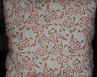 Holiday Joy Pillow Cover, 14 x 14 Decorative Pillow Cover