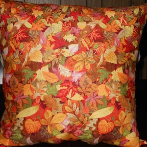 Autumn Leaves Pillow Cover, 14 X 14 Decorative Pillow Cover