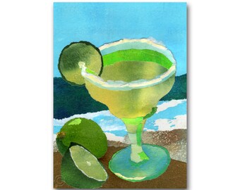 Margaritaville! - Summer Fun!  South of the Border Tropical Treat - Honeymoon - Collage Art Design by Linda Henry - CARD or PRINT (CMEM080)