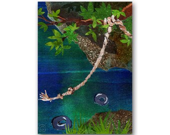 A Rope Swing & Inner Tubes - Greeting Card or Print - Childhood Memories - Remember the Good Old Days (CMEM2013026)