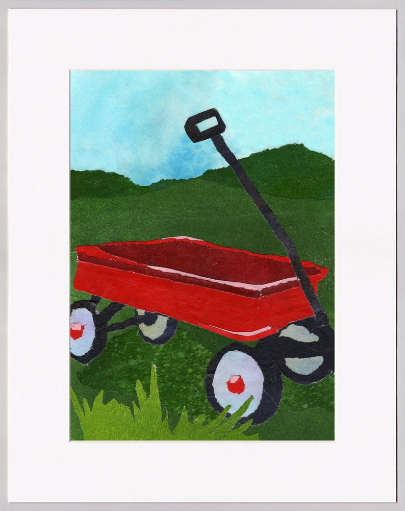 Little Red Wagon Card or Print for a Child's Room - Etsy