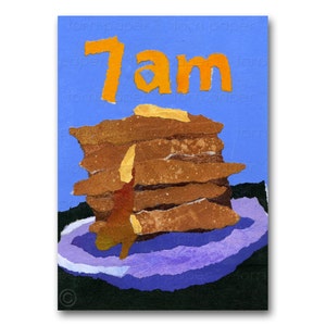 STACK OF PANCAKES - Childhood Memories - Sunday Morning - 1950&#39;s Retro Diner - Route 66 Camp Art - Breakfast Restaurant Décor (CMEM048)