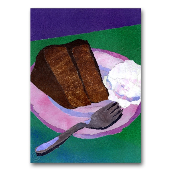 Cake and Ice-Cream - Birthday Party Card or Invitation - Childhood Memories - 1950's Nostalgia - All American  (CMEM2013035)