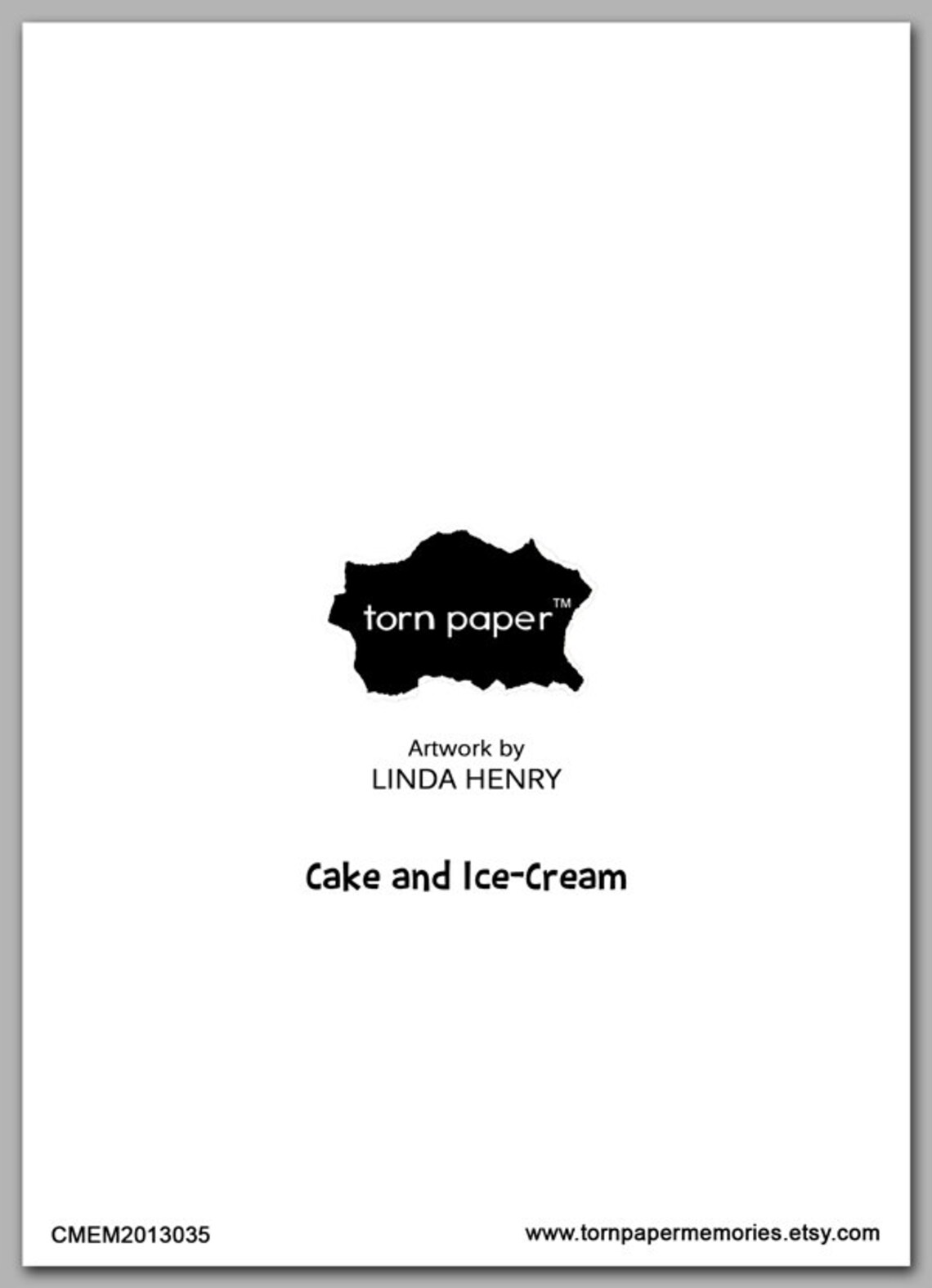 Cake and Icecream Birthday Party Card or Invitation Childhood Memories