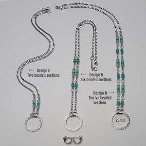 EYEGLASS NECKLACE GLASSES Chain Necklace for Glasses Readers Chain Eyeglass Holder Chain Gifts for Mum Shades of Green Eyeglass Chain