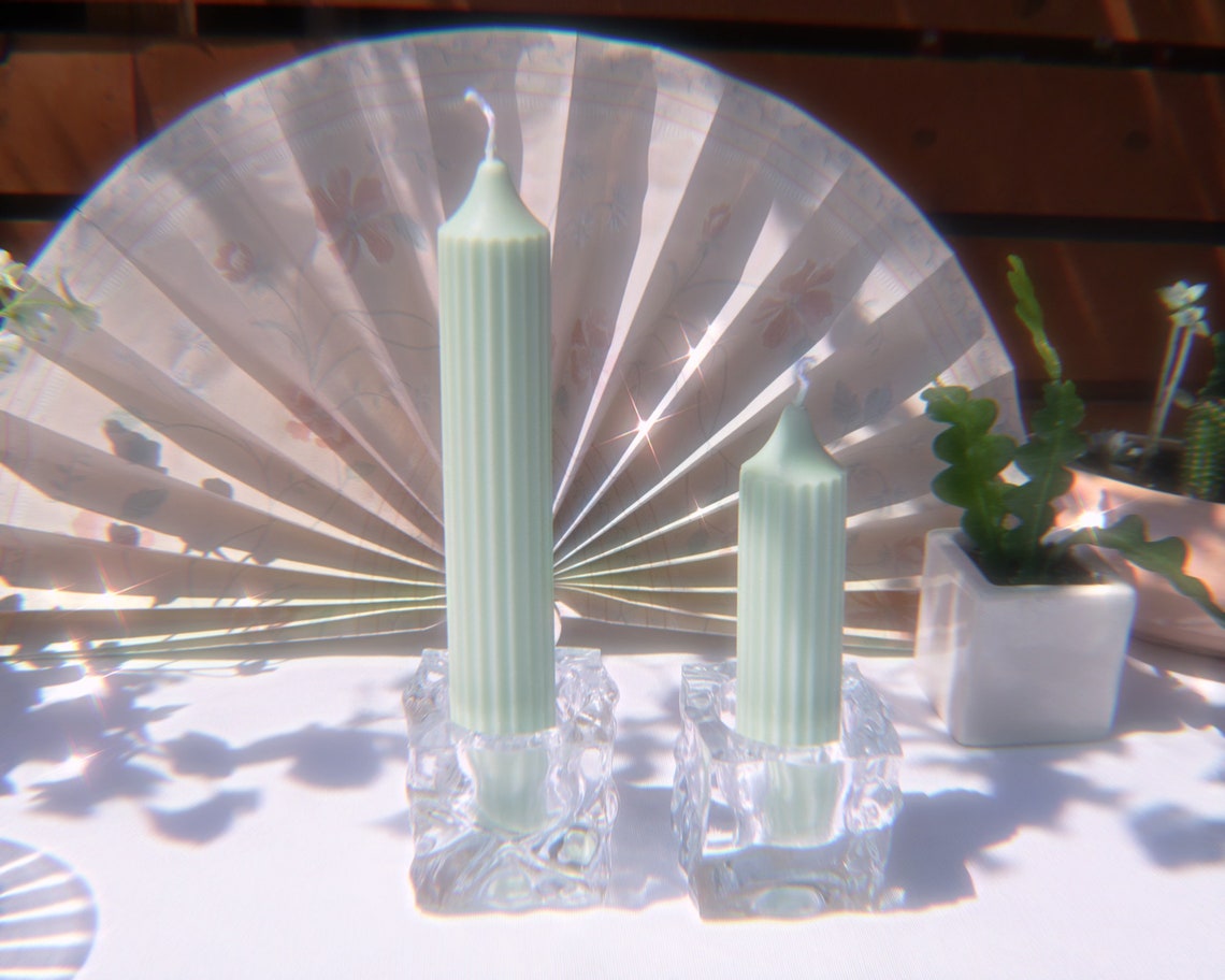 Vintage Wavy Glass Votive Candle Holders Etsy