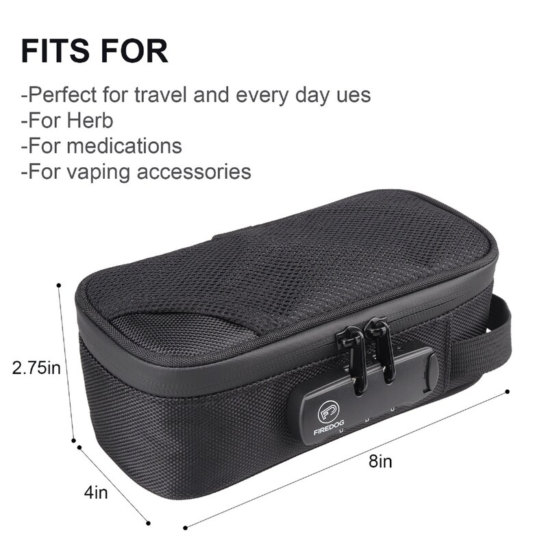 FIREDOG Smoking Smell Proof Case With Lock Carbon Lined Odor Proof Storage Case Portable Tobacco Case image 9