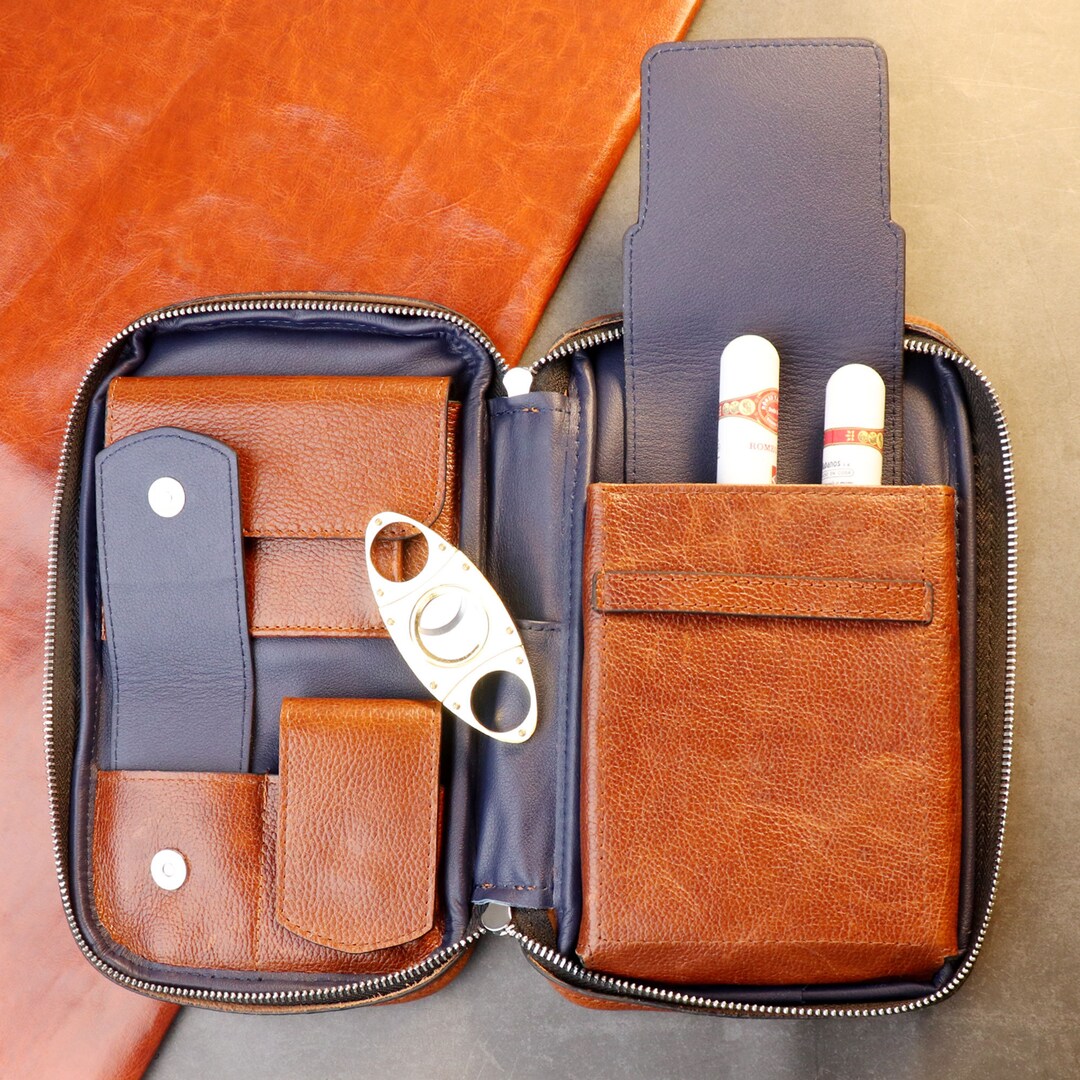 FIREDOG Cigar Pouch Handmade Cigar Holder Genuine Leather Etsy