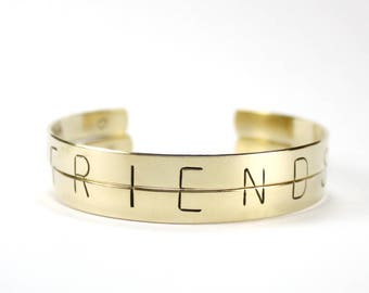 Friends Split Word Bracelet Set, Best Friends Bracelets For Two, Friendship Cuff Bangle Bracelets, BBF Bracelet Gift, Best Friend Jewelry