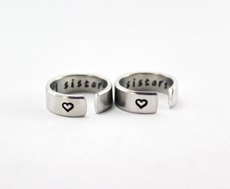  Soul  Sisters Pair Rings  Message Inside Sister Match  Rings  